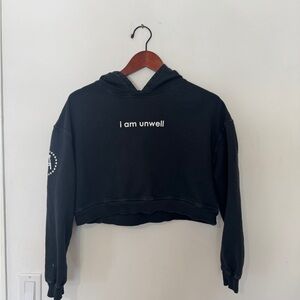 Call Her Daddy | I Am Unwell | Cropped Black Hoodie Sweatshirt